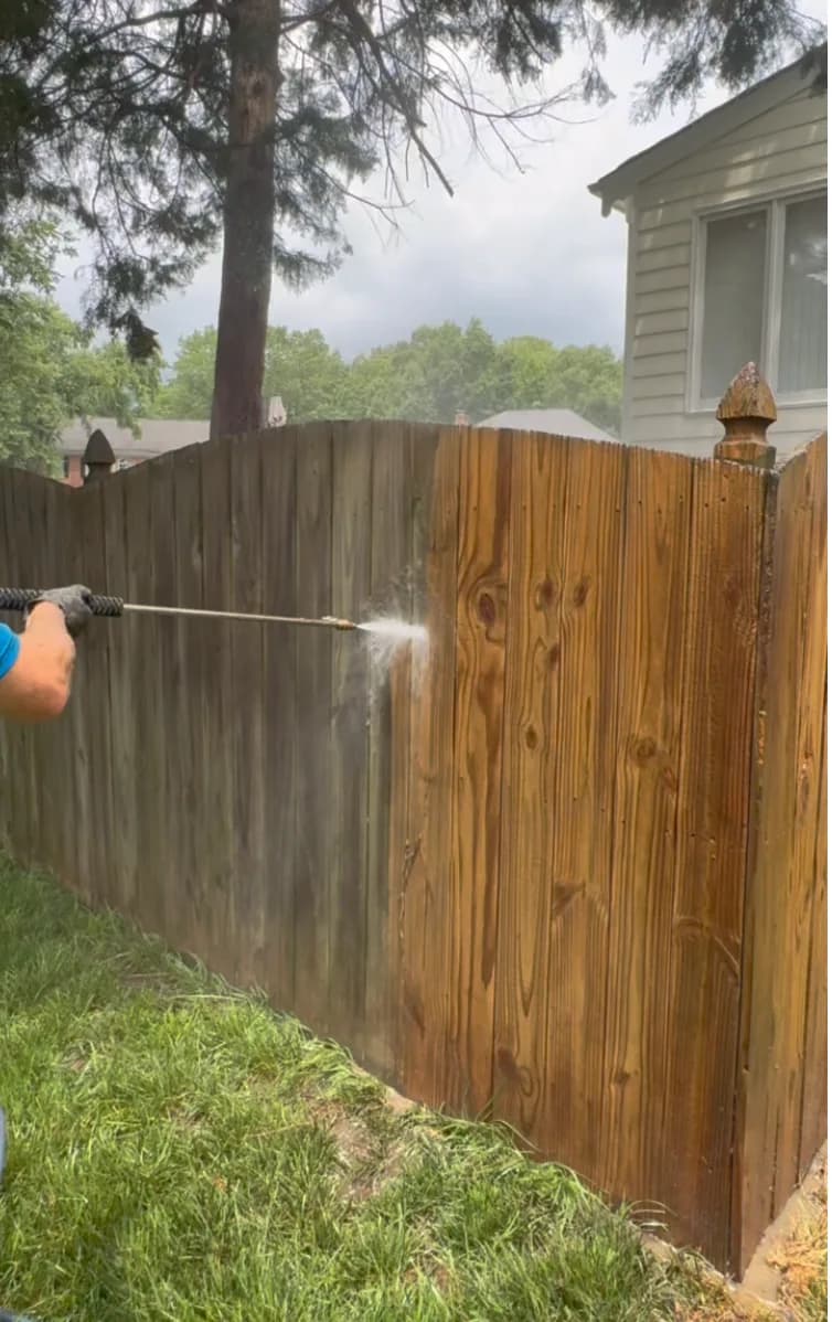 Deck cleaning in progress in Richmond, VA