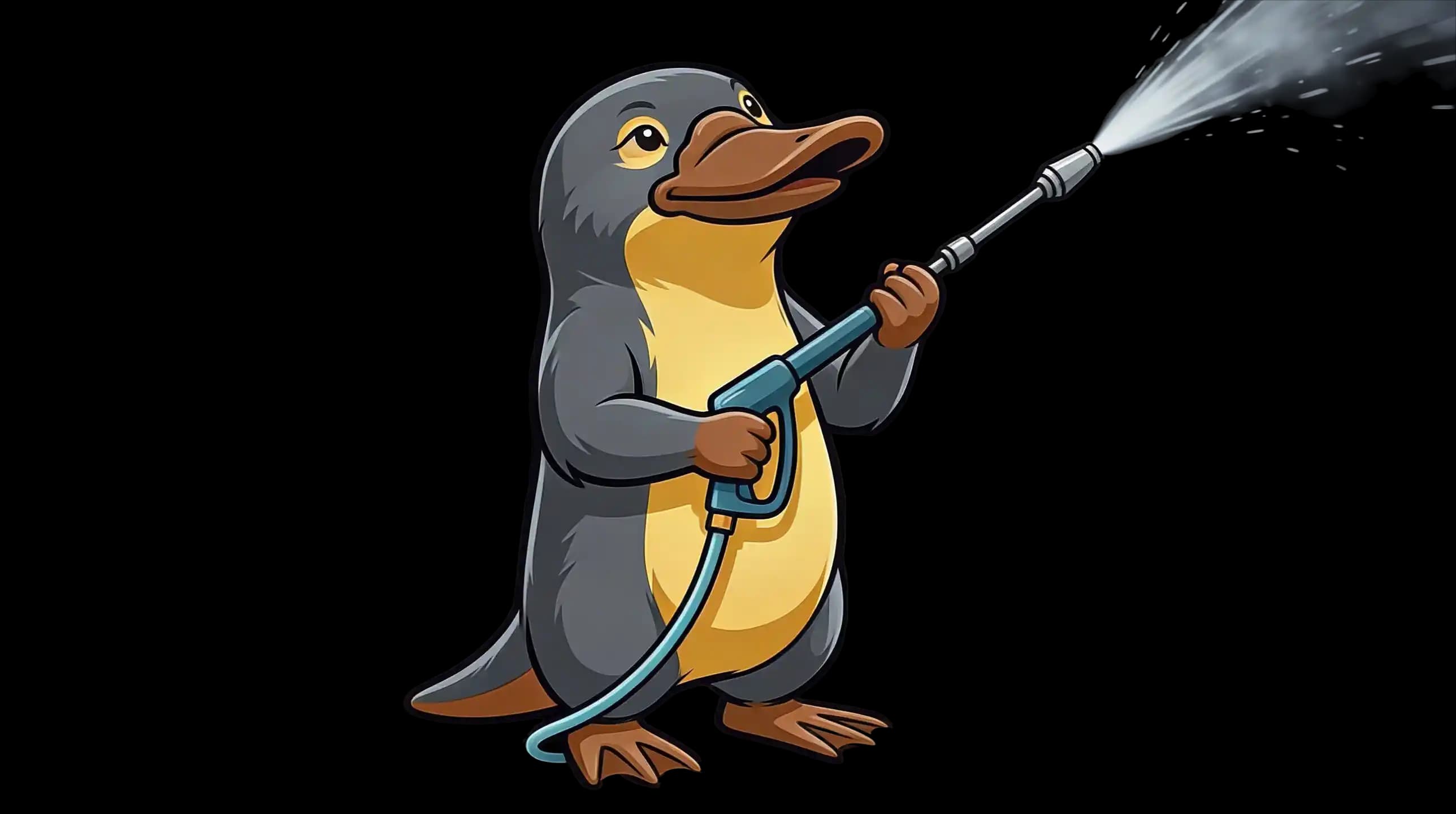 Platypus Power Washing character